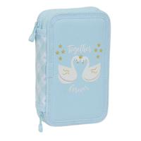 Dubbele etui Glow Lab Cisnes Blauw 12.5 x 19.5 x 4 cm (28 Onderdelen)