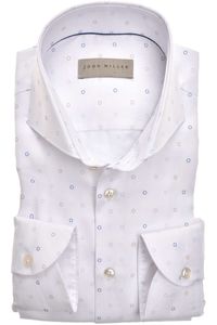 John Miller Tailored Fit Overhemd wit, Stippen