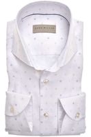 John Miller Tailored Fit Overhemd wit, Stippen - thumbnail