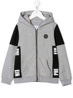 Philipp Plein Junior sweat zippé à capuche Statement - Gris - thumbnail