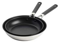 KitchenAid Koekenpannenset Classic - RVS - ø 24 & 28 cm - keramische anti-aanbaklaag