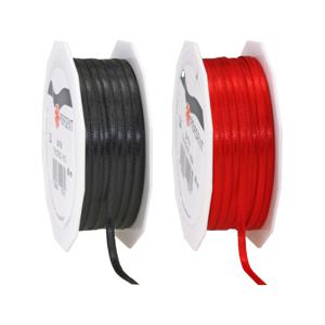 Cadeaulint/sierlint pakket - zwart/rood - 3 mm x 50 meter - Hobby/decoratie/knutselen