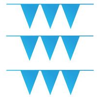 Vlaggenlijn - 3x - blauw - 10 meter - kunststof - slingers