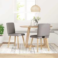 Eetkamerstoelen draaibaar 2 st stof taupe