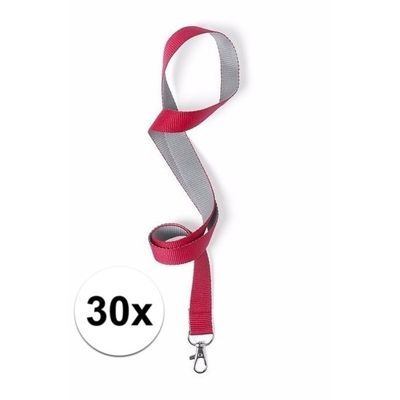 30 stuks rode/grijze keycords