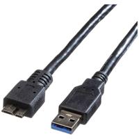 ROLINE USB 3.2 Gen 1 kabel, type, A M - Micro B M, zwart, 3 m