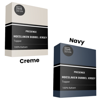 Topper Hoeslaken - Katoen Dubbel Jersey - 180x200 cm - Keuze Uit Meerdere Kleuren - Presence - Dekbed-Discounter.nl