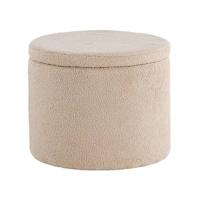 Nest living Amelia Poef Teddystof Beige - Met Opbergruimte