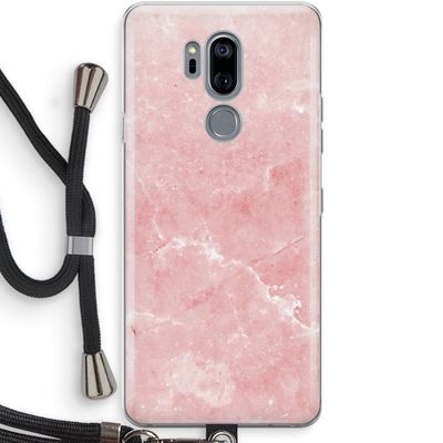 Roze marmer: LG G7 Thinq Transparant Hoesje met koord