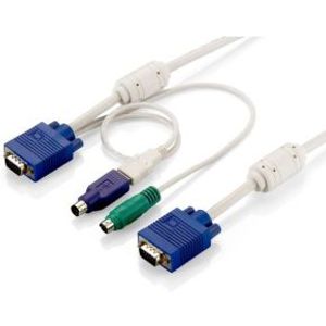 LevelOne ACC-2101 toetsenbord-video-muis (kvm) kabel Wit 1,8 m