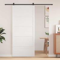 Schuifdeur Wit 100 x 208 cm Massief grenenhout