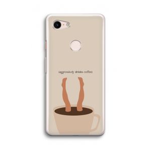 Aggressively drinks coffee: Google Pixel 3 Transparant Hoesje