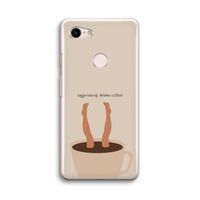 Aggressively drinks coffee: Google Pixel 3 Transparant Hoesje