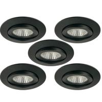Set van 5Inbouw Ledspot Praag, 5 Watt, IP44 Set van 5Inbouw Ledspot Praag, 5 Watt, IP44