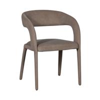 vtwonen Eetkamerstoel 'Arms' Vilt look, kleur Bruin