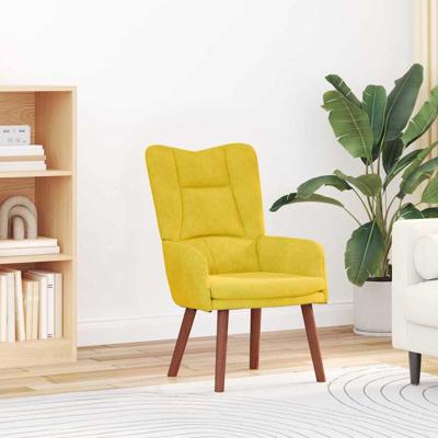 Relaxstoel fluweel geel