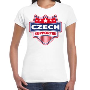 Tsjechie / Czech schild supporter t-shirt wit voor dames