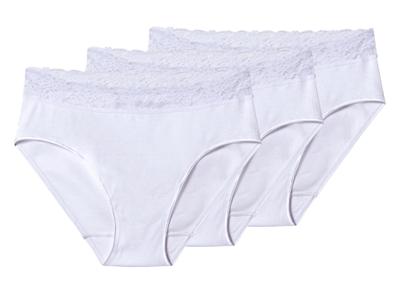 esmara Set van 3 dames onderbroeken (Wit, XL (48/50))