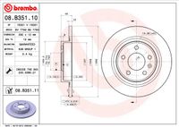 Remschijf BREMBO, Remschijftype: Massief, u.a. für Opel, Vauxhall, Chevrolet - thumbnail