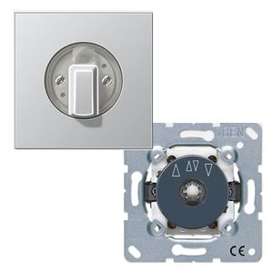 Jung LS990 Aluminium jaloezieschakelaar met draaiknop