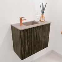 Toiletmeubel Mondiaz Joya Dlux | 50 cm | Meubelkleur Shadow | Faye wastafel Saba Wasbak Links | 1 kraangat