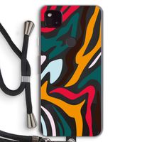 Colored Zebra: Pixel 4a 5G Transparant Hoesje met koord