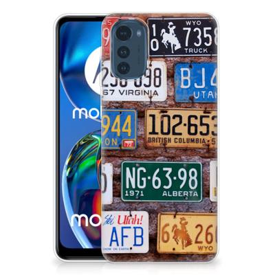 Motorola Moto E32/E32s | Siliconen hoesje | met foto Kentekenplaten