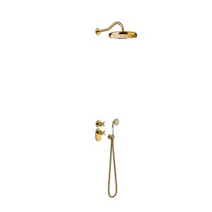 Regendoucheset Tres Clasic Thermostatische Inbouw 2-Wegs Goud