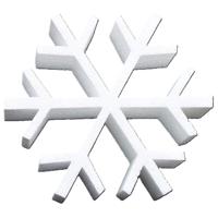Piepschuim ijskristal/sneeuwvlok vorm - wit - 20 x 5 cm - hobby/knutselmateriaal