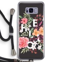 Hello in flowers: Samsung Galaxy S8 Transparant Hoesje met koord