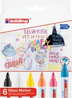 Viltstift edding 95 glasbord assorti incl wit en zwart