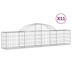 The Living Store Schanskorf Gabion - 200 x 30 x 40/60 cm - Gegalvaniseerd ijzer - Stenen niet inbegrepen