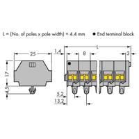 WAGO 260-259 Klemstrook 8 mm Spanveer Toewijzing: L Grijs 25 stuk(s)