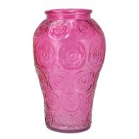 Bloemenvaas Circle - boeket vaas - glas - roze - 15 x 25 cm