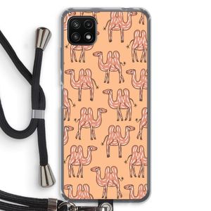 Kameel: Samsung Galaxy A22 5G Transparant Hoesje met koord