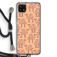 Kameel: Samsung Galaxy A22 5G Transparant Hoesje met koord