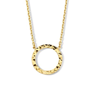 Ketting Rondje gediamanteerd geelgoud 40-44 cm