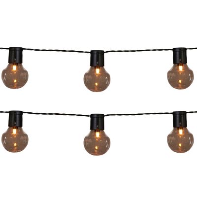 2x stuks tuinverlichting lichtsnoeren met lampjes/bollampjes klassiek wit 10 meter