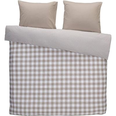 2e Halve Prijs Leen Bakker - Dekbedovertrek Oxford - 240x200/220 Cm - Katoen - Taupe