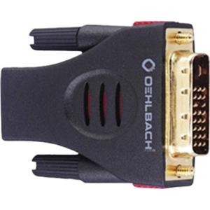 Oehlbach 9070 DVI / HDMI Adapter [1x DVI-stekker 18+1-polig - 1x HDMI-bus] Zwart Vergulde steekcontacten