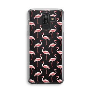Flamingoprint groen: Samsung Galaxy J8 (2018) Transparant Hoesje