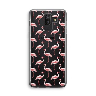 Flamingoprint groen: Samsung Galaxy J8 (2018) Transparant Hoesje