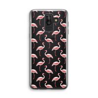 Flamingoprint groen: Samsung Galaxy J8 (2018) Transparant Hoesje