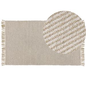 Beliani ALADAG - Laagpolig-Beige-Katoen, Jute