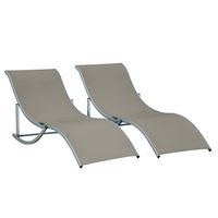 Set van 2 tuinstoelen ligstoel stoffen ligstoel relaxstoel ergonomisch aluminium Texteline - thumbnail