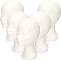 10 witte paspop hoofden van piepschuim - thumbnail