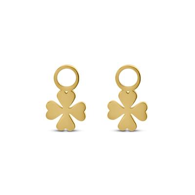 Oorbelhangers klavertje - Stainless steel - Goud