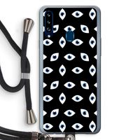 Eyes pattern: Samsung Galaxy A20s Transparant Hoesje met koord