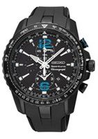 Horlogeband Seiko 7T62-0LA0 / SNAF25P1 / R02N117W0 Rubber Zwart 21mm