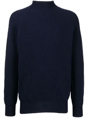 YMC pull nervuré à col montant - Bleu